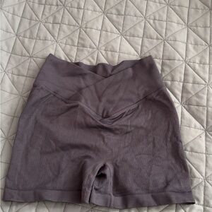 Women's Ribbed Shorts in Gray